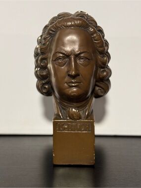 Vintage Esco Chalkware Bust of Famous German Composer Johann Sebastian Bach